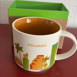 Starbucks Orlando Souvenir Mug with Orange Interior
